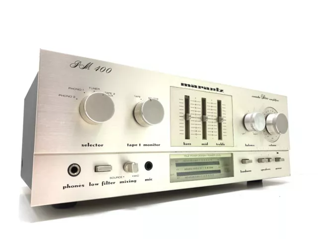 Marantz PM-400 Console Stereo Amplifier 72 Watts RMS Vintage 1980 Work Good Look