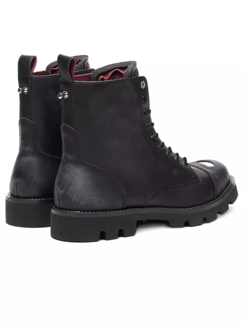 Diesel - Mens Black Leather Lace Up Combat Boots - D-KONBA CB 2
