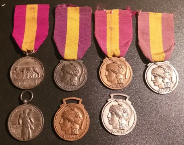 Collezione 7 medaglie Scuole Governatorato Roma, Regno Italia Fascismo WW2 ARG