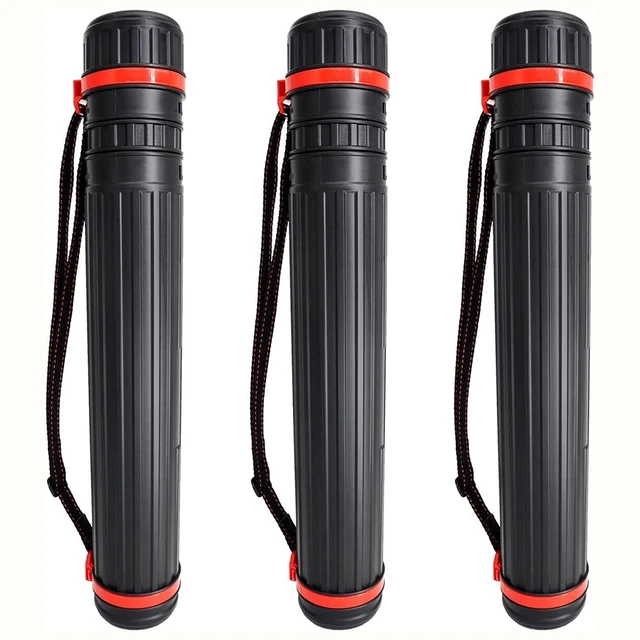 Tube à Poster Télescopique Antichoc - Avec Sangle D'épaule - Transport D'affiches, Plans, Dessins - Matériau ABS Robuste - Longueur Réglable