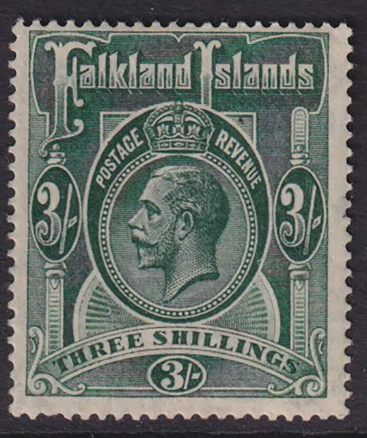 Falkland Islands. 1923. SG 80, 3/- slate-green. Fine mounted mint.