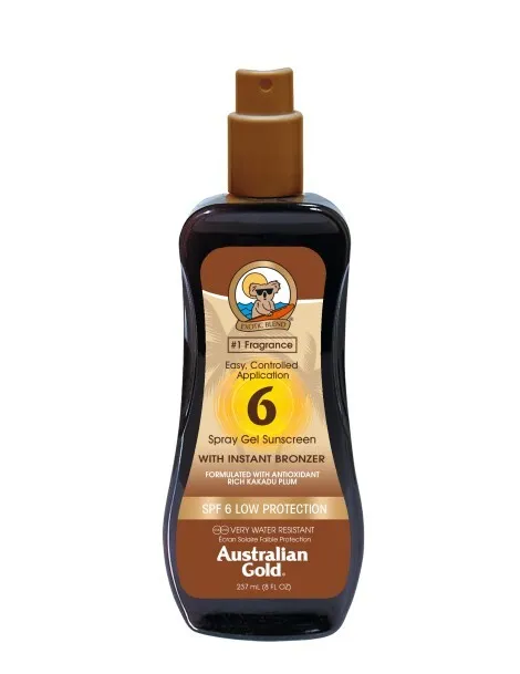Australian Gold Spf 6 Spray Gel Protezione Solare Con Effetto Bronze 237Ml