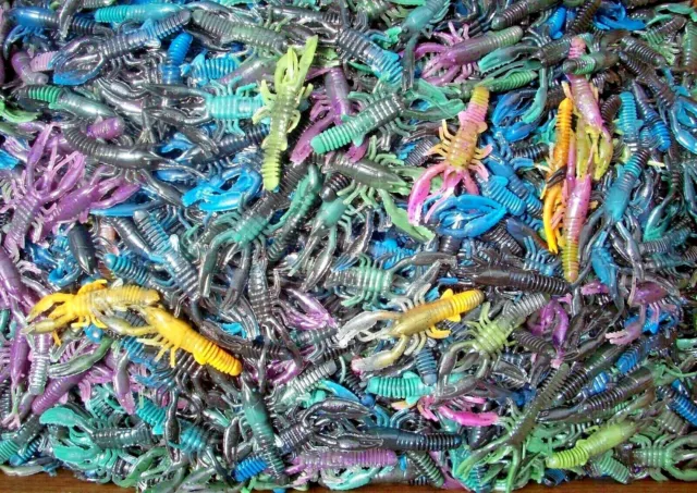 25ct ASSORTED 3" Hollow CRAWS Bass Fishing Baits Soft Plastic Craw Worms Lures