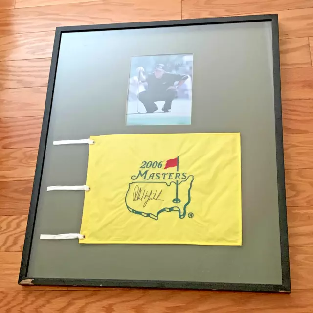 Masters Golf Flag 2006 Phil Mickelson Autographs (2) Flag & Photo