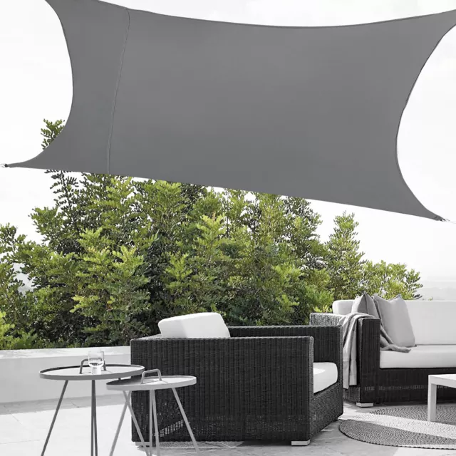 [en.casa] Toldo Vela de Sombra para jardín Gris oscuro Parasol 200x400cm