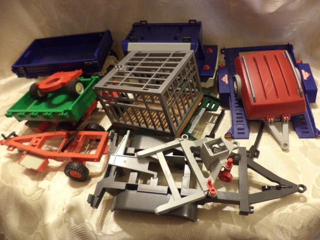 playmobil lot pieces vrac remorques a compléter  tbe