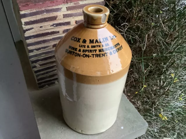 Cox & Malin Burton On Trent & Derby advertising stoneware flagon