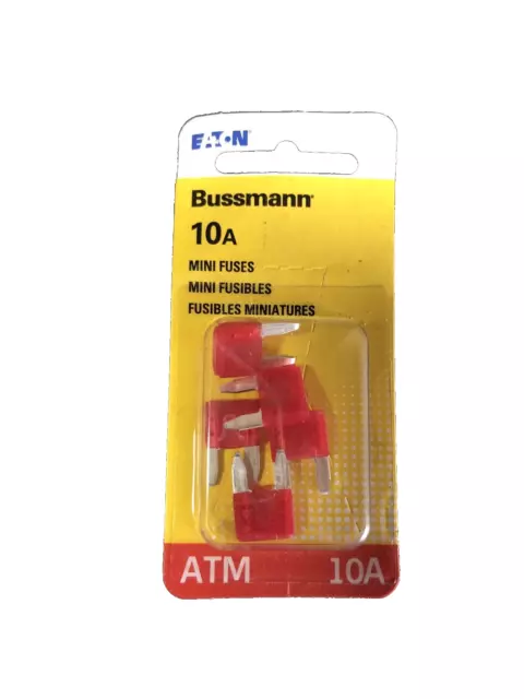 Fuse ATM-MINI RED10A CD5, Bussmann Electrical BP/ATM-10-RP, Pkg of 5