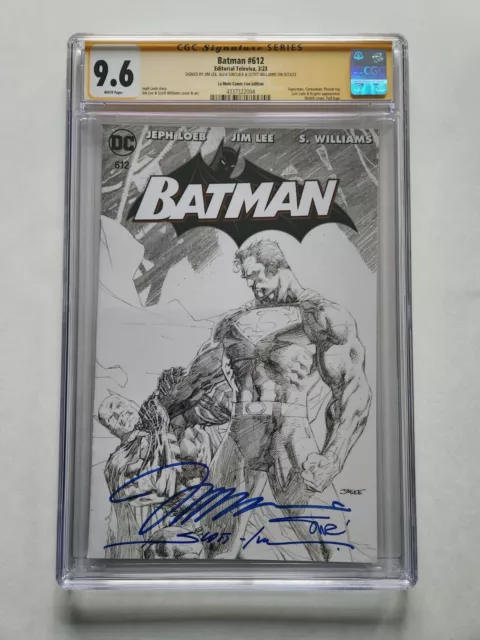 Batman 612 Sketch Cover CGC 9.6 3x Signed Jim Lee, Scott Williams, Alex Sinclair