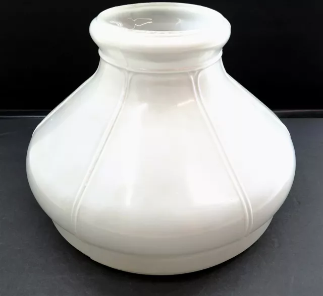 Vintage Aladdin or Rayo Frosted White Glass Oil Lamp Shade 10" Wide x 8" Tall