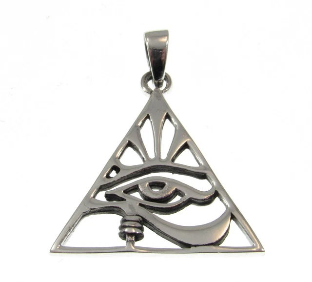 Men Illuminati Pyramid All Seeing Eye Pendant Necklace Hip Hop Jewelry
