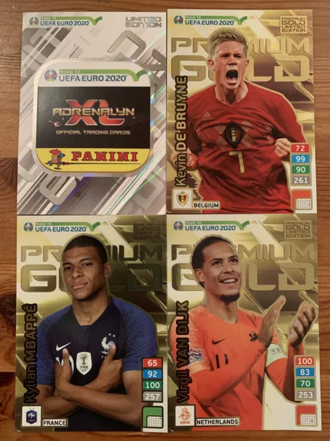panini road to uefa euro 2020 adrenalyn xl Premium Gold Limited Edition X 4