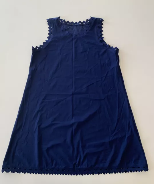 Karla Colletto - Blue Swim Cover Ines Scalloped A-Line Dress - Size M