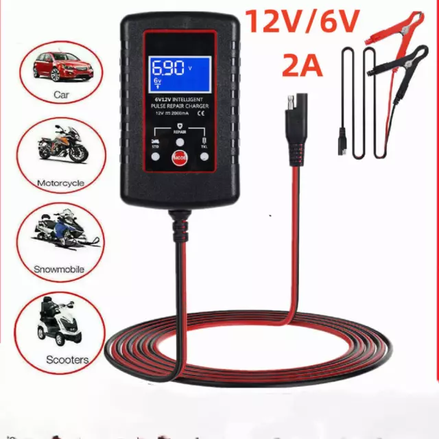 6V 12V Automatic Battery Charger Maintainer Trickle Float For Motorcycle Car ATV