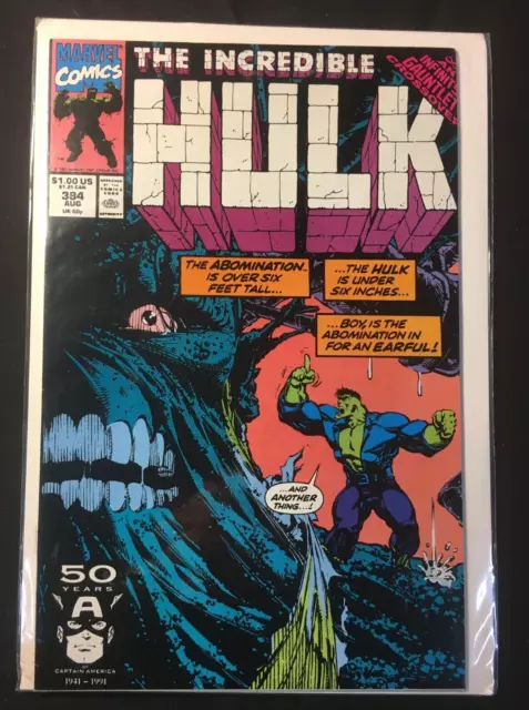 Incredible Hulk 384 Infinity Gauntlet Crossover Dale Keown V 1 Thanos Wolverine