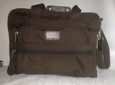 Tumi Vintage Brown Carry On Ballistic Nylon Duffel  Weekender Tote Bag Made US