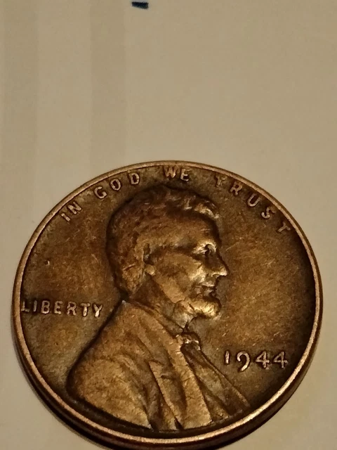 1944 Lincoln Wheat Penny No Mint Mark One Cent Coin Rim Error “L” In Liberty 08