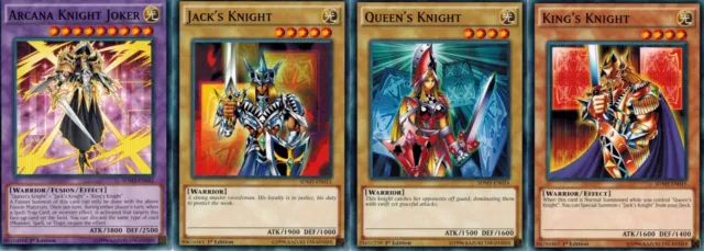 ARCANA-KNIGHT-JOKER Fusion set: Jacks_ king's_Queen's-knight YUGIOH 1st Muto