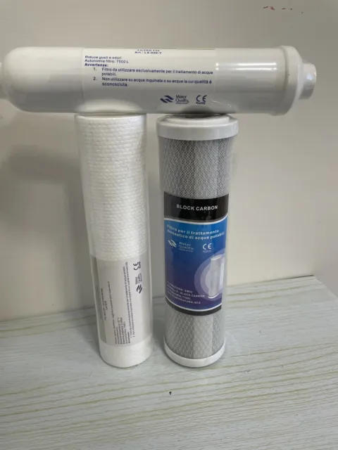 FILTRI kit di ricambio OSMOSI Inversa depuratore Filtro acqua osmosi 3 pezzi