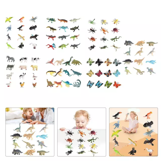 12/Set Assorted Animal Figures Figurines for Kids Cognition Fish Tank Decor