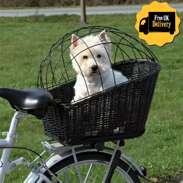 Rear Mounted Bicycle Rack Travel Cycling Basket Dog Cat Bike Carrier Wicker NEW!