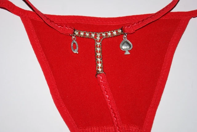 QUEEN OF SPADES / Hotwife Sexy Thong / Underwear BBC Cuckold Slut Fetish  Red £29.95