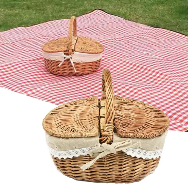 Panier de rangement en osier exquis pour fournitures de barbecue et accessoires