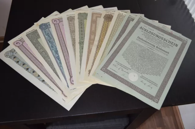 Reichsmark Schuldverschreibungen aus dem berühmten Reichsbankschatz 1926-1943