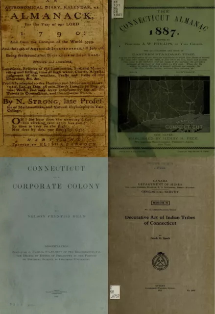 Connecticut History Genealogy Ancestry Family Records V.1 - 155 Old Books DVD