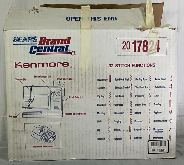VINTAGE SEARS KENMORE Sewing Machine 32 Stitch Model 20 17824 & Foot