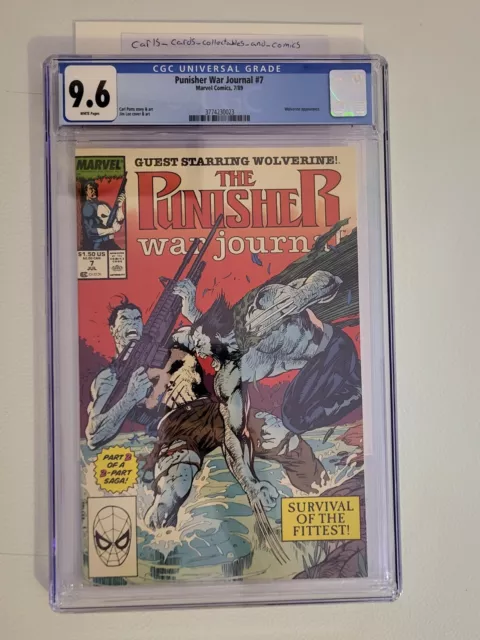 Punisher War Journal #7 (1989) CGC 9.6 Wolverine Jim Lee Cover 99¢ starting bid!