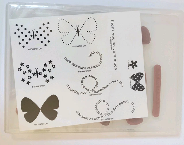 STAMPIN UP FLIGHT Of The Butterfly Rubber Unmounted Stamps Set Of 9 $9. ...