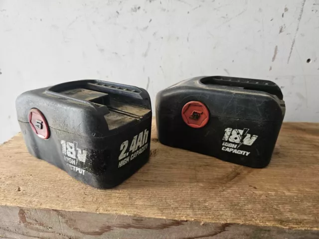 2 x Snap on CTB4185 18v batteries untested for spares or repairs