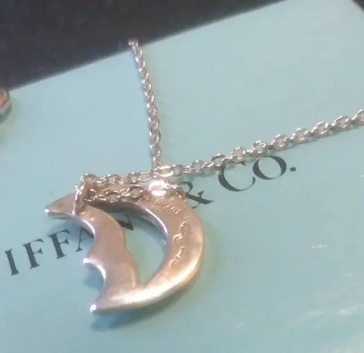 Tiffany & Co. Crescent Moon Pendant Necklace Paloma Picasso Sterling Silver 925