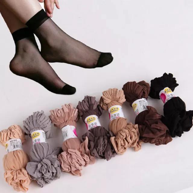 10 Pair Lady Ankle High Tights Pop Socks Comfort Top Silky Smooth Women Sock UK