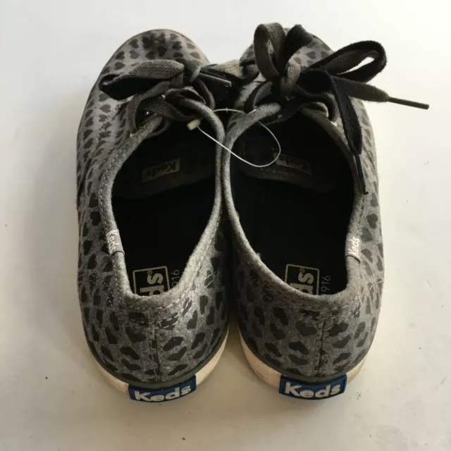 Keds Taylor Swift's Champion Hearts print sneakers Shoes Black Gray Womens Sz 8 3