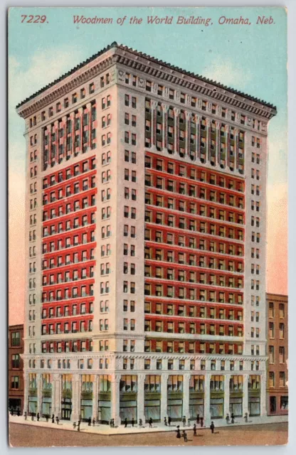 1913 Woodmen Of The World Building Omaha Nebraska NE Street View Posted Postcard