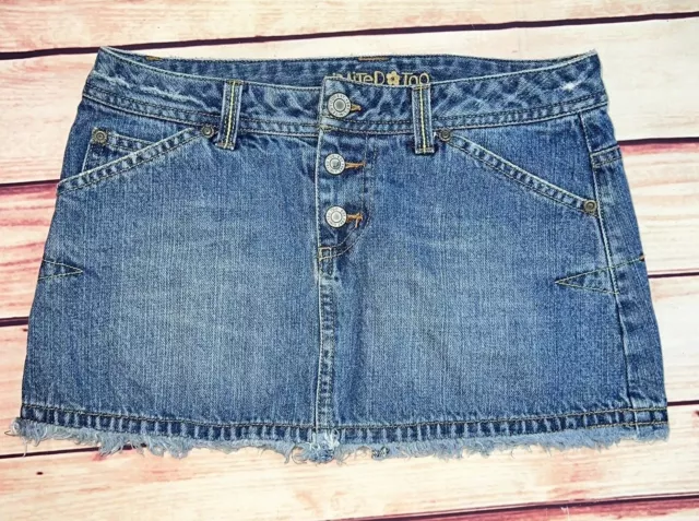 Limited Too Girls jean Skirt Sz 8 1/2 Blue Denim Casual Pockets