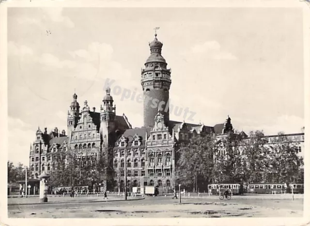 Leipzig AK Dittrichsring Neues Rathaus Straßenbahn Ansichtskarte 1979