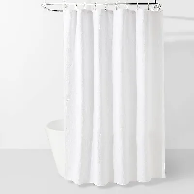 Matelasse Medallion Shower Curtain White - Threshold