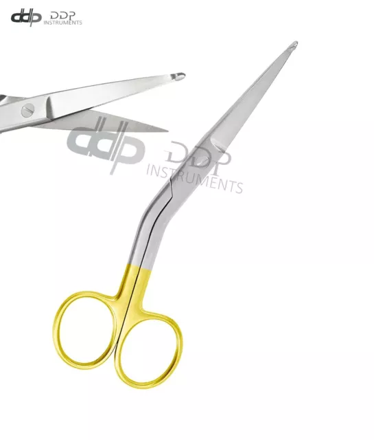 Knowles Bandage Scissors 5.5'', Angled Shank Gold Handle Stainless Steel