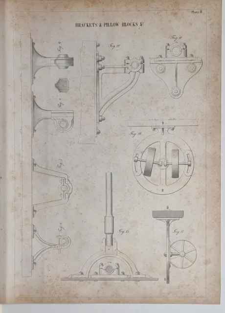 1847 Ingeniería Estampado Varios Diagramas Soportes & Almohada Bloques