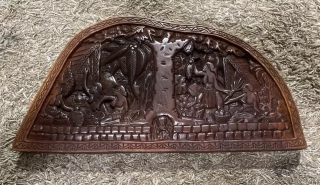 Palauan Storyboard  Wood Carving Legend of the Breadfruit Tree