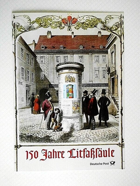 Beleg Briefmarken BRD 2005 150 Jahre Litfaßsäule Mi. Nr.2444 Viererblock FDC St.