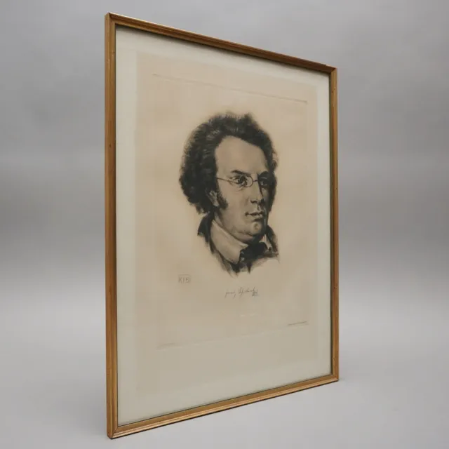 Kreidelithografie Franz Schubert P.K.427 Sign IN Platter Hanfstaengl