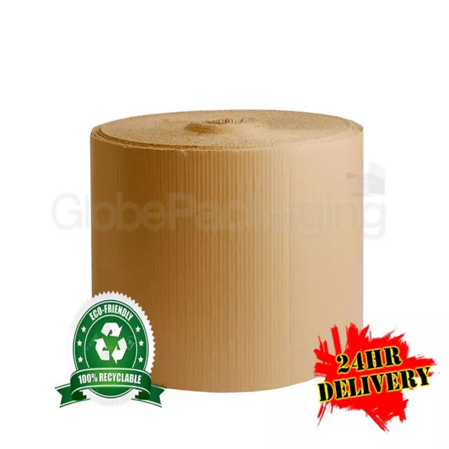 300mm x 75M CORRUGATED CARDBOARD PAPER ROLL 75 METRES