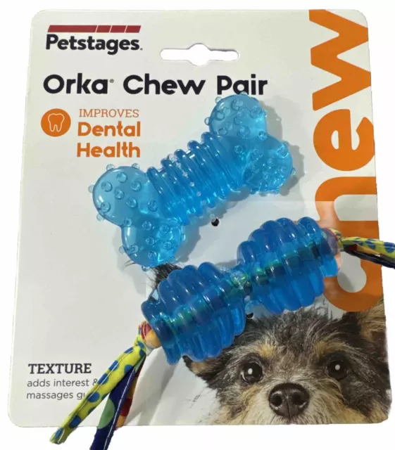 Petstages Orka Dog Toy Chew Mini Pair Small Dog Puppy Toys 2 Pack Royal Blue