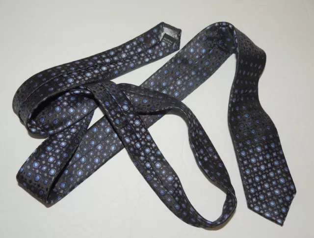 MEN'S FRANCO  TIE - TIES - MENS TIES - NECKWEAR - DESIGNER TIES Black Blue, 2.5"