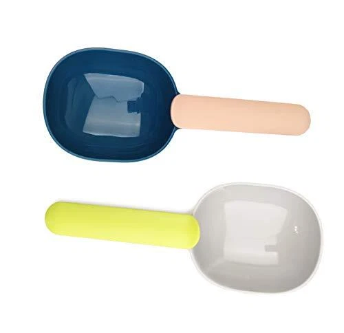2PCS Pet Food Scoop with Ergonomic Bag Clip Handle for Cats Puppies and Dogs