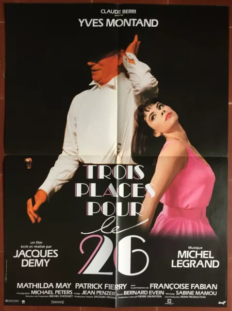 Affiche TROIS PLACES POUR LE 26 Jacques Demy YVES MONTAND Mathilda May 60x80cm